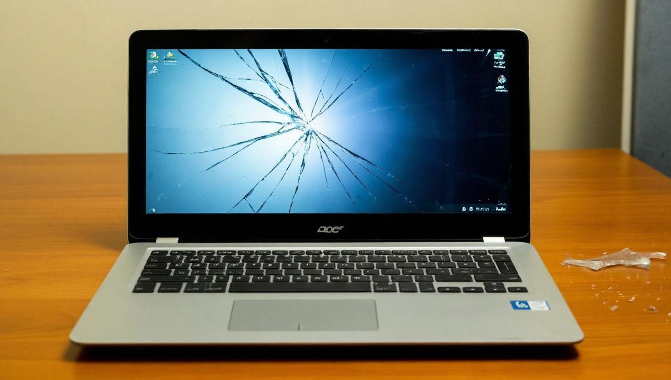 ноутбук Acer с разбитым экраном на Тульской