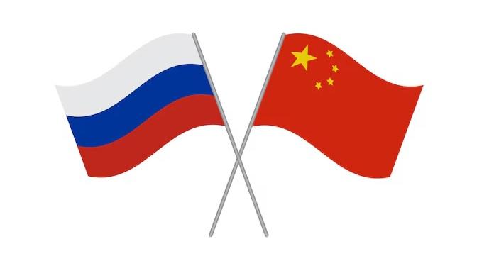 Флаг Российской Федерации и Флаг Китая