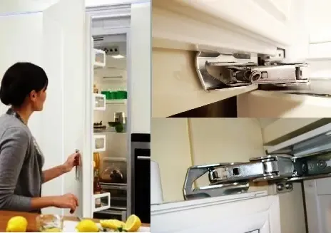 Причины поломки петель встроенного холодильника - износ, перегрузка, брак