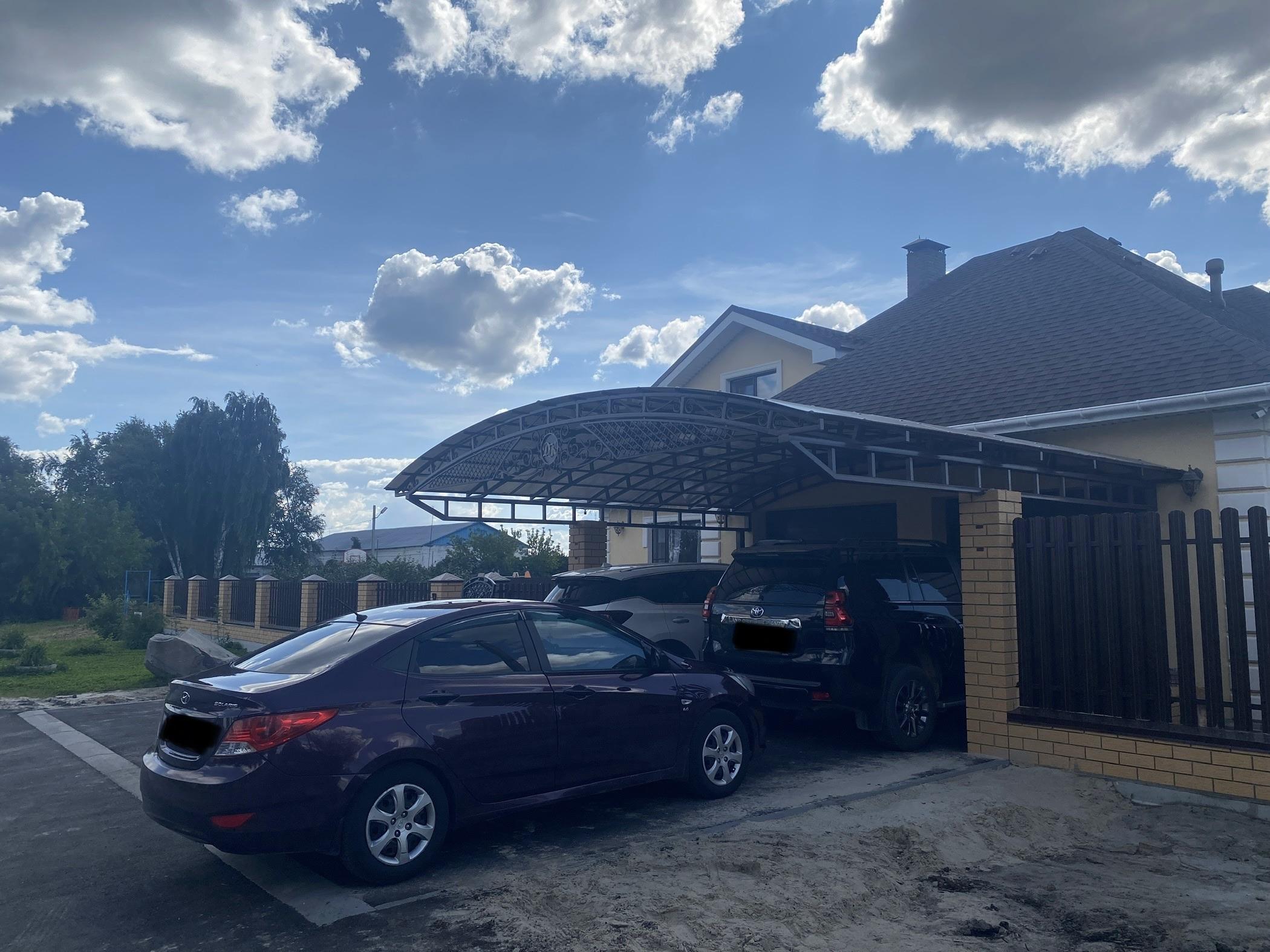 Арочный навес с поликарбонатом на заказ в тюмени