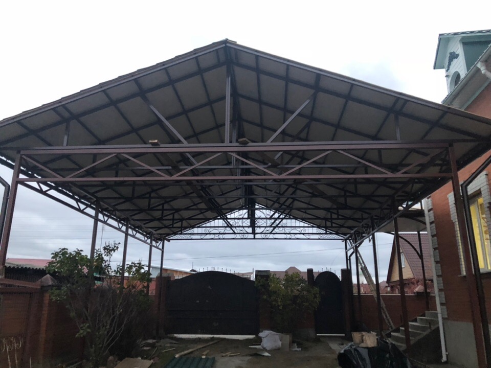 навес с профнастилом на заказ в тюмени навес с профнастилом на заказ в тюмени