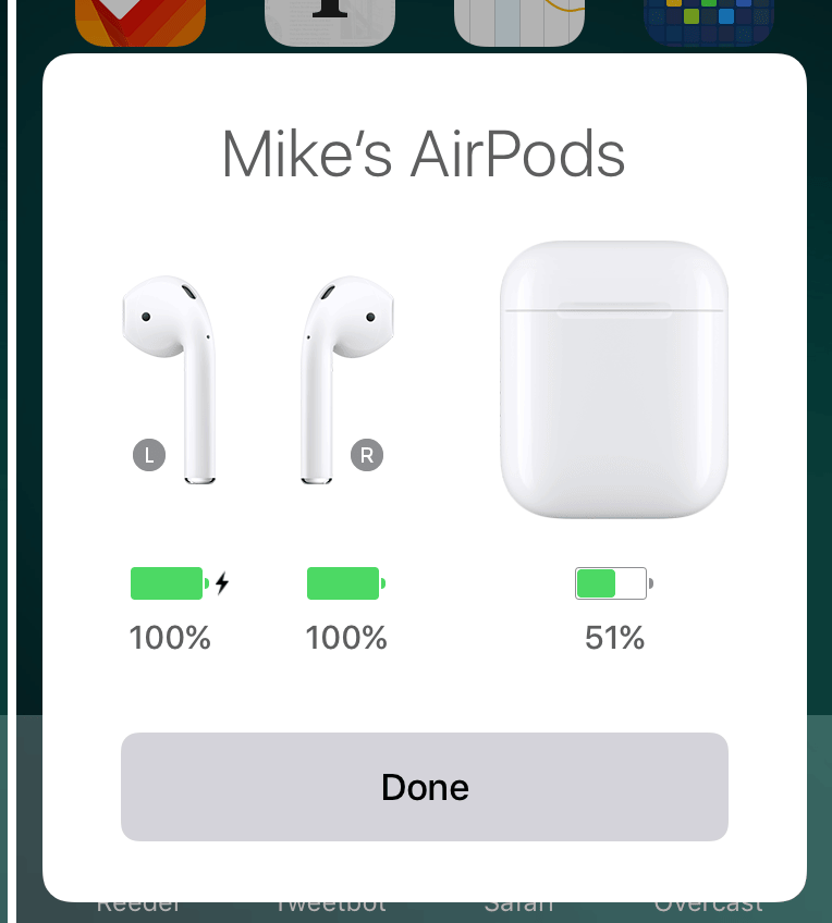 Успешное подключение AirPods к телефону