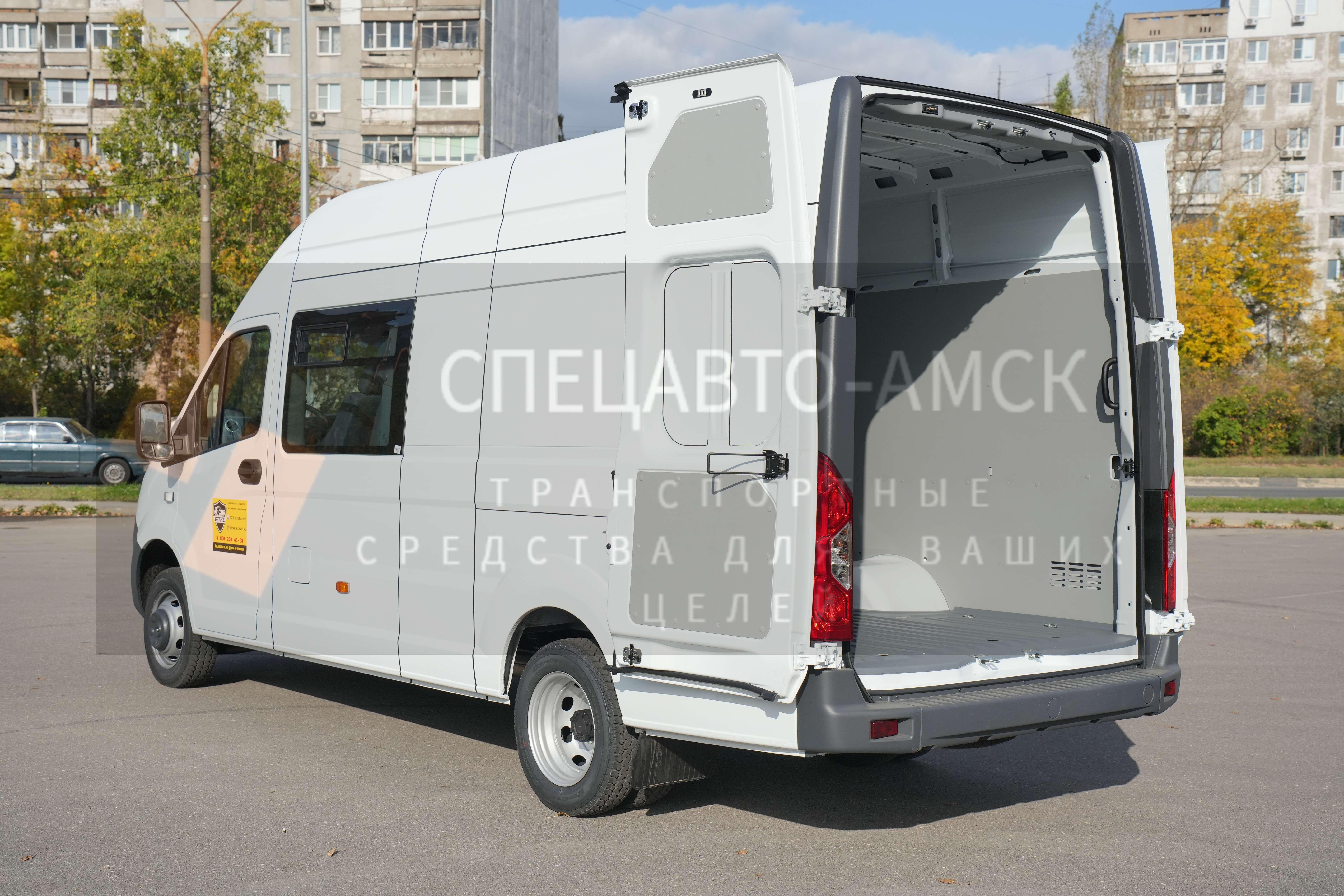 Газель Некст GAZelle NEXT A32R32 ЦМФ , левый борт, задние двери открыты