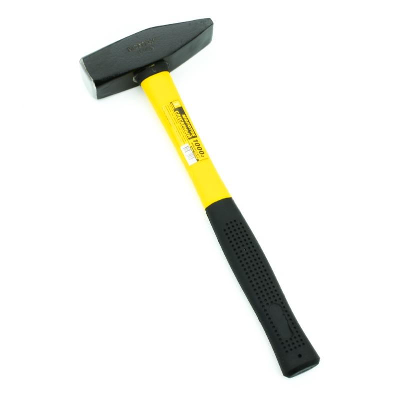 Слесарный молоток MosTek 1000 г, фиберглассовая рукоятка, квадратный боек, сталь 45