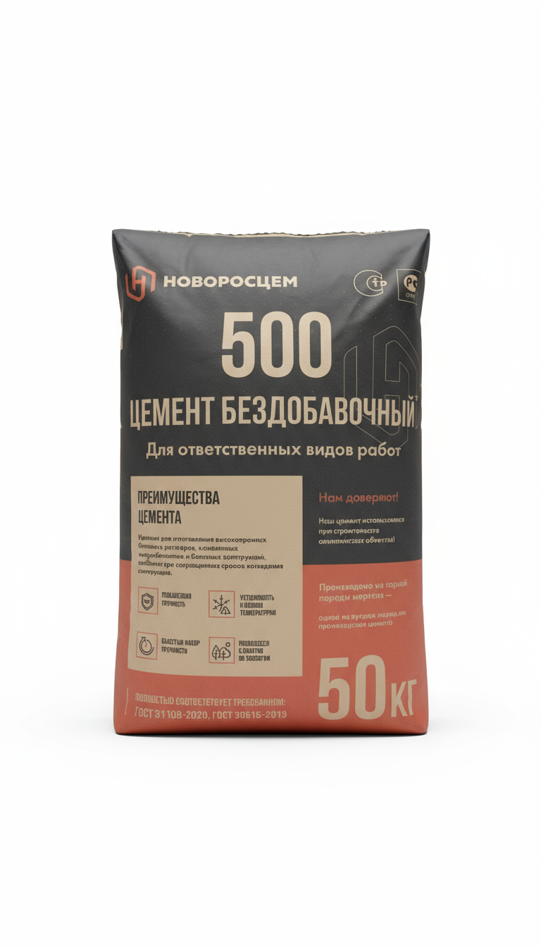 Цемент Новороссийский М500 Д0 в мешке 50 кг — доставка по ЛНР