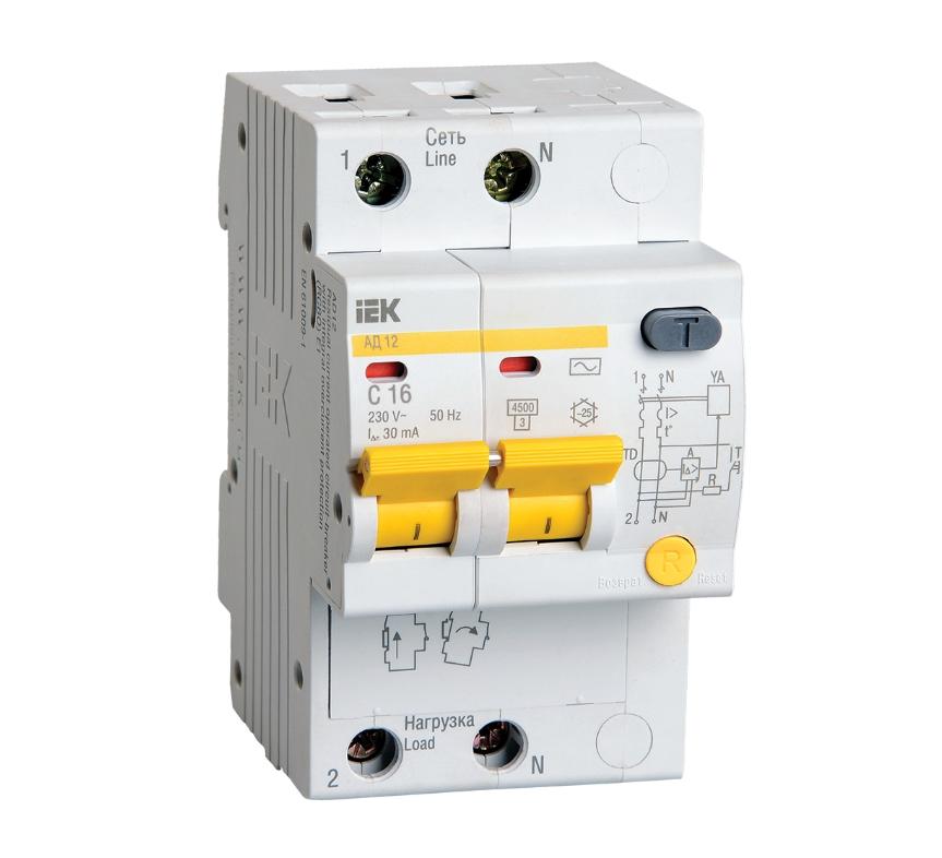 Дифавтомат IEK АД-12М 2P 16А 30мА, тип C, КАRAT
