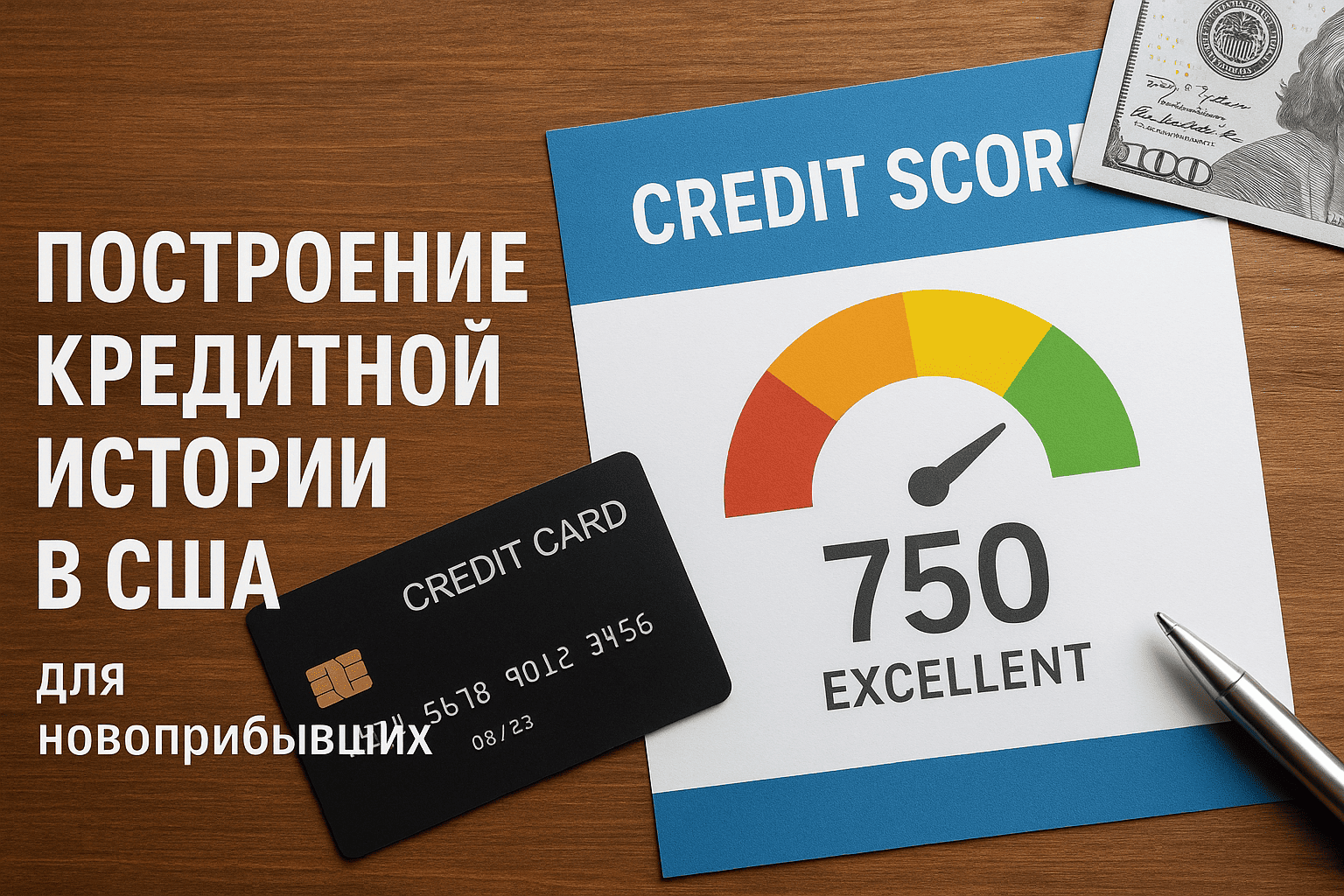 Обложка к статье: построение кредитной истории в США для новоприбывших: пошаговое руководство. 