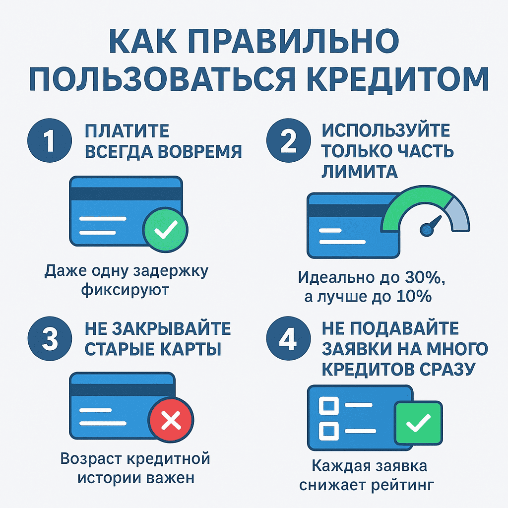 Инфографика: как правильно пользоваться кредитом в США