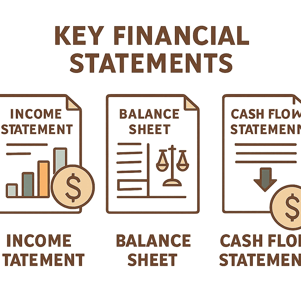 Graphic illustrating key financial statements