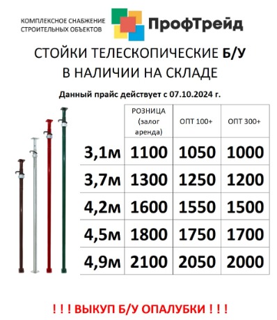 стойки для опалубки домкрат телескопические