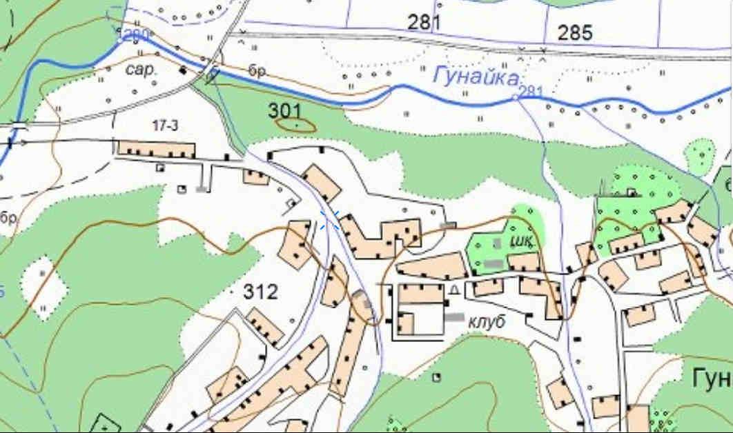 Место впадения ручья в другой ручей
