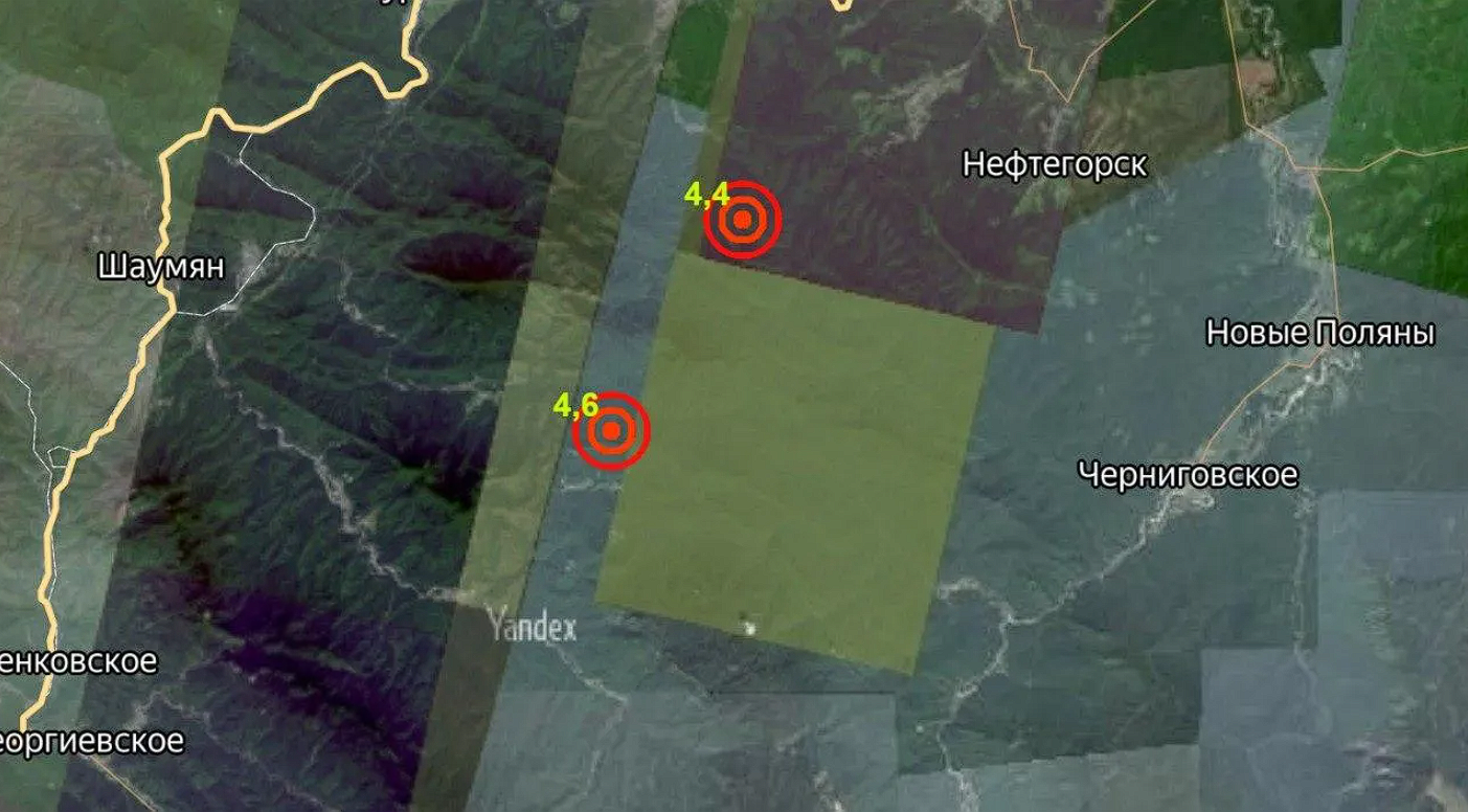 Эпицентр землетрясения в окрестностях села Гунайка Четвёртая, Туапсинского района. Недалеко от вершины Боз-Депе (Сеже, Гунайка))