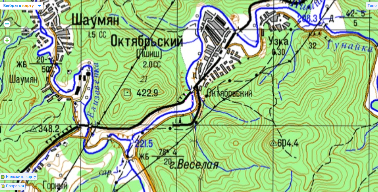 2003 подъездной путь на топографической карте