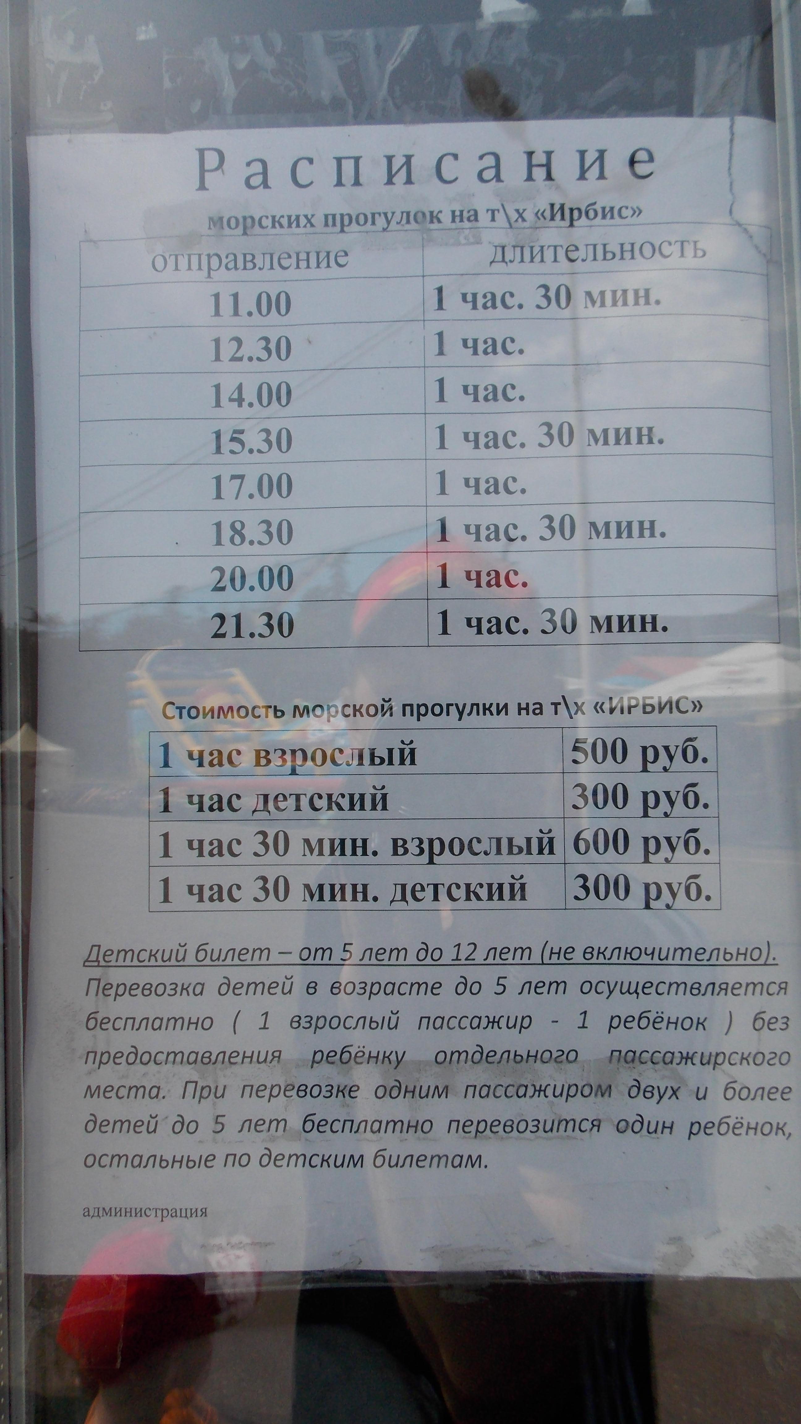 Расписание прогулочных теплоходов Туапсе