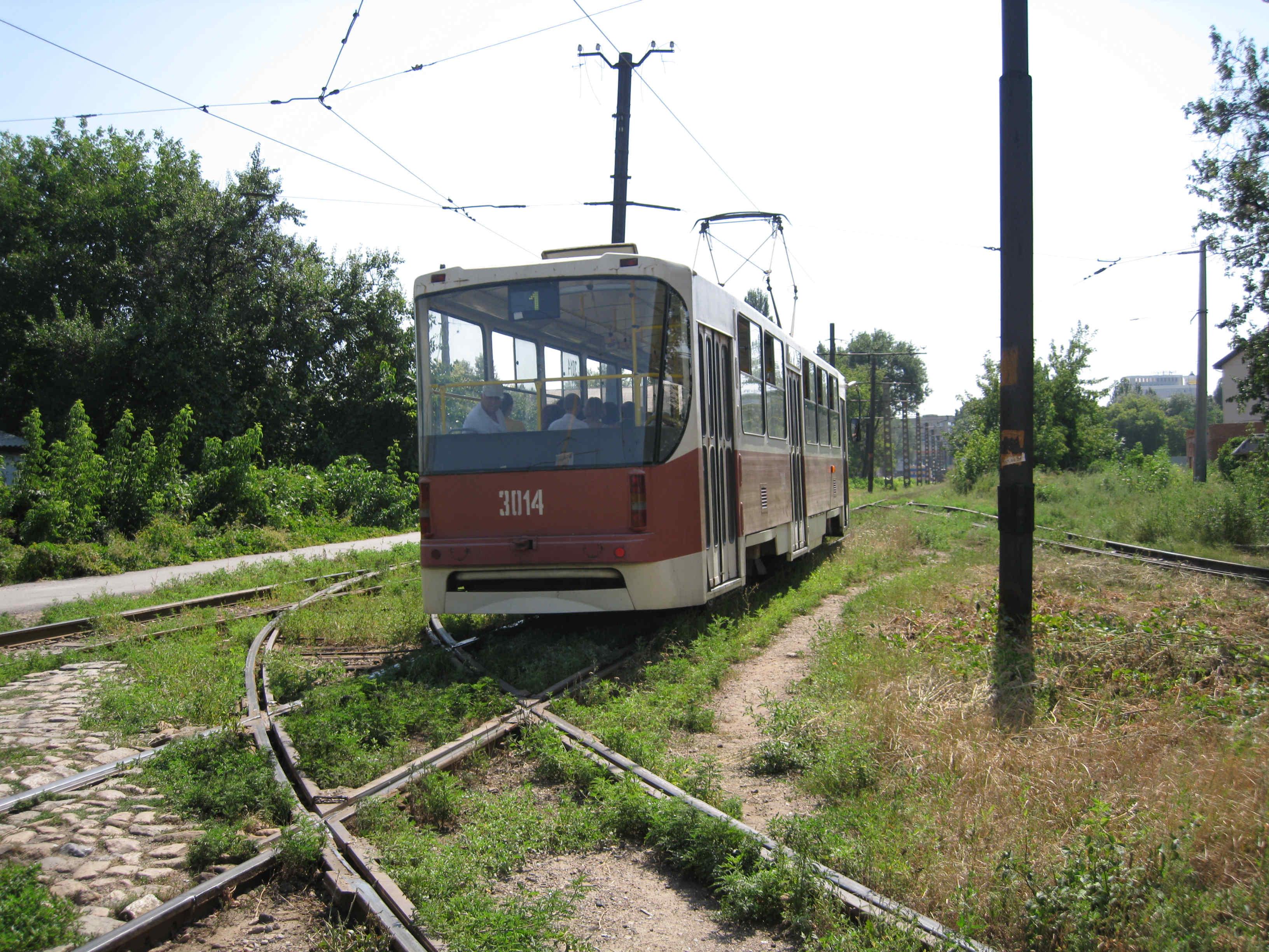 Пути закругление трамвайного маршрута №6, улица Экономическая, август 2010