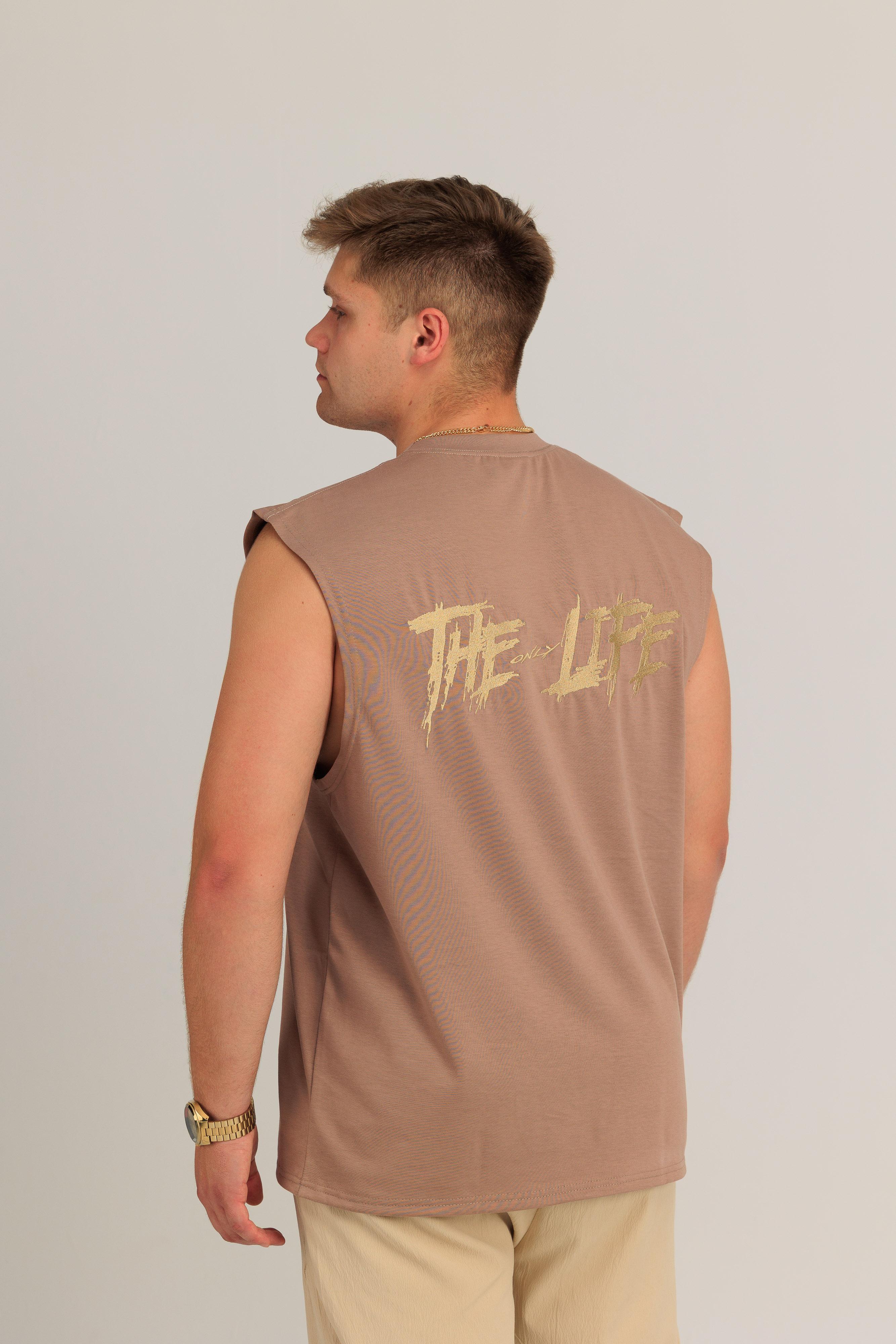 Синяя майка THE ONLY LIFE
