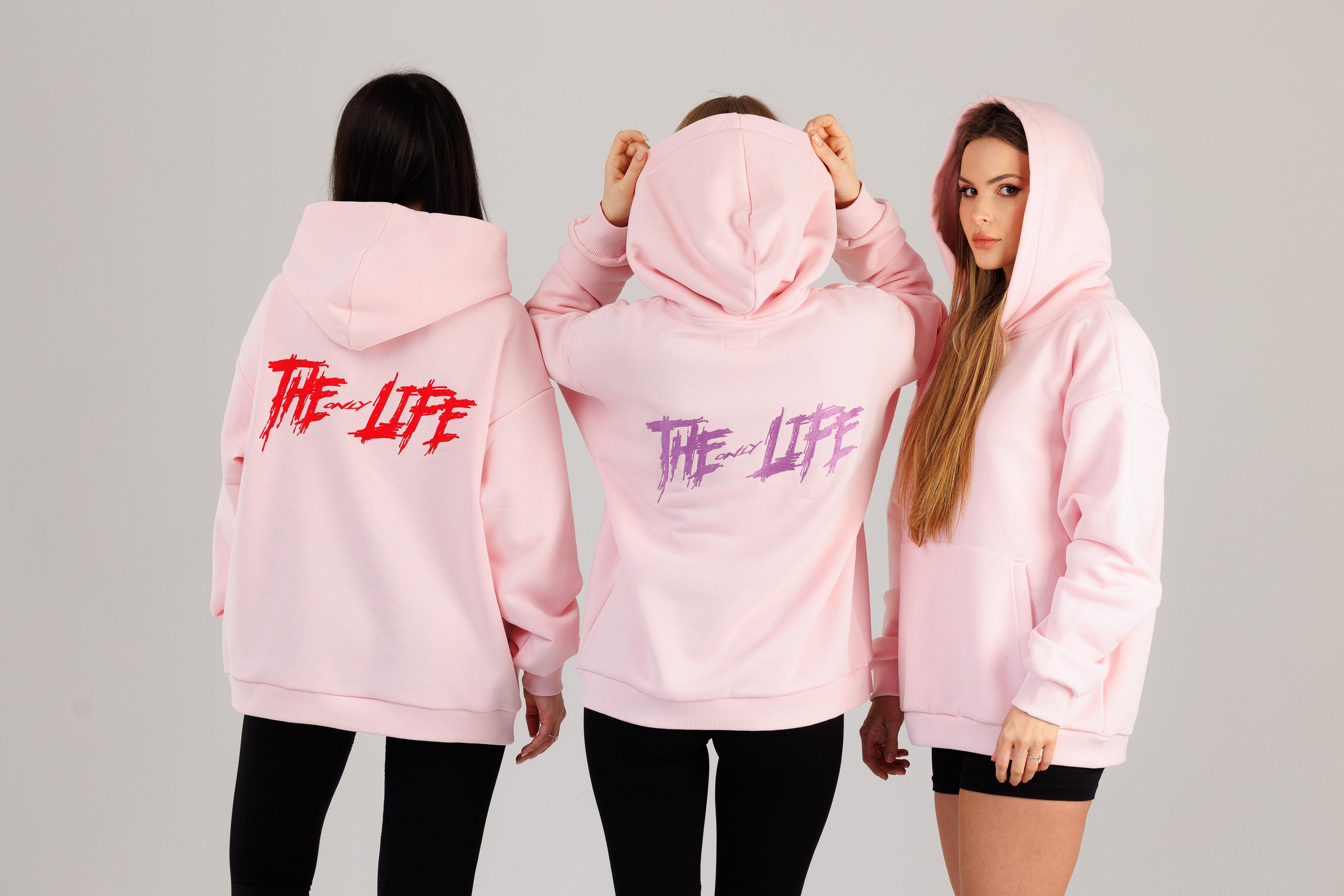 Худи THE ONLY LIFE с разной вышивкой, сделанное в России