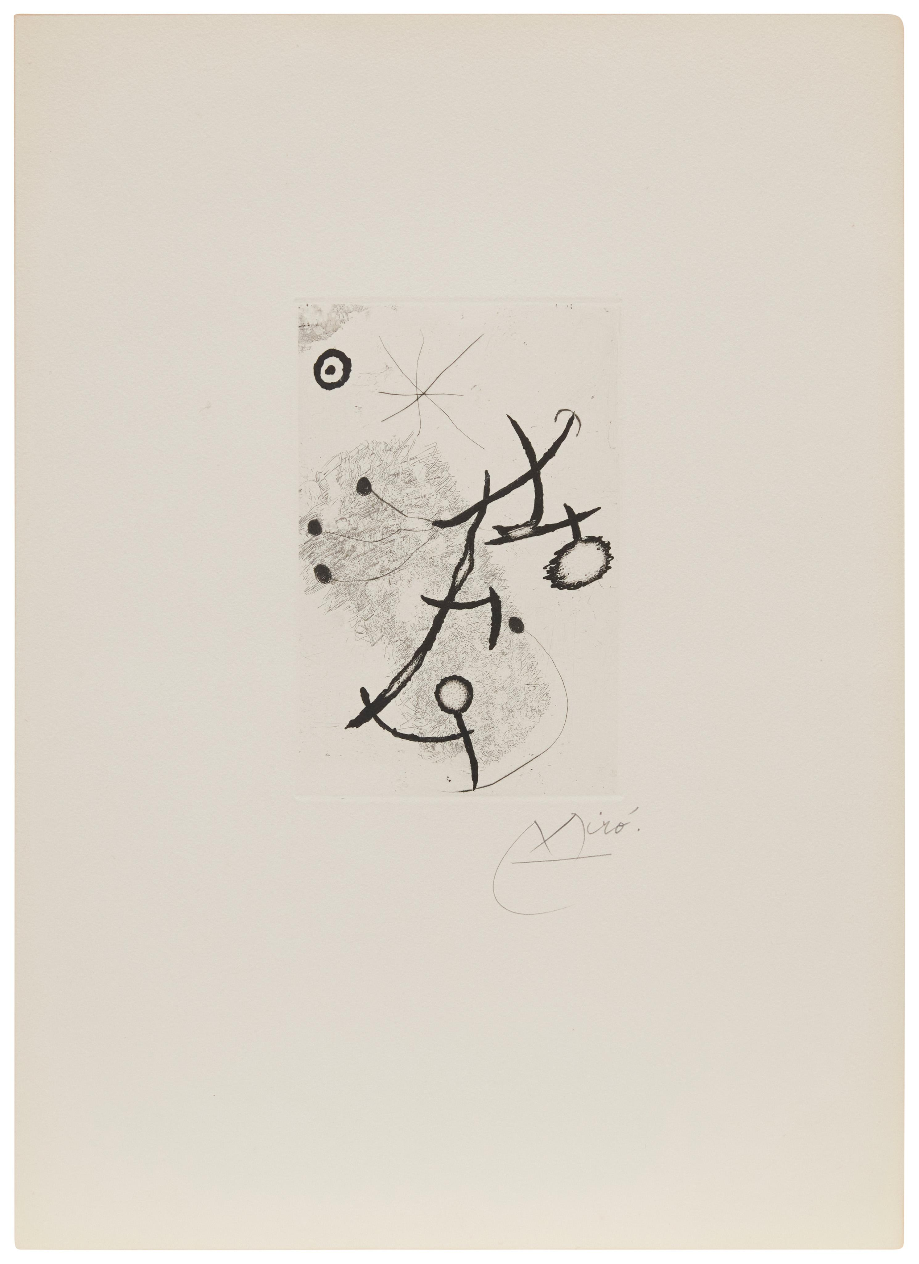 Хуан Миро (1893–1983) «Подвесные мосты» (фр. Ponts Suspendus), 1964. Офорт на веленевой бумаге