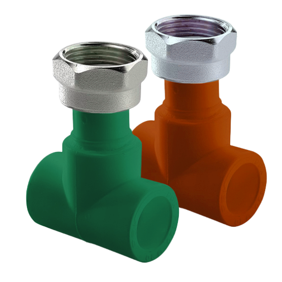 Тройник с накидной гайкой PP-R FR FireResistant AntiFire