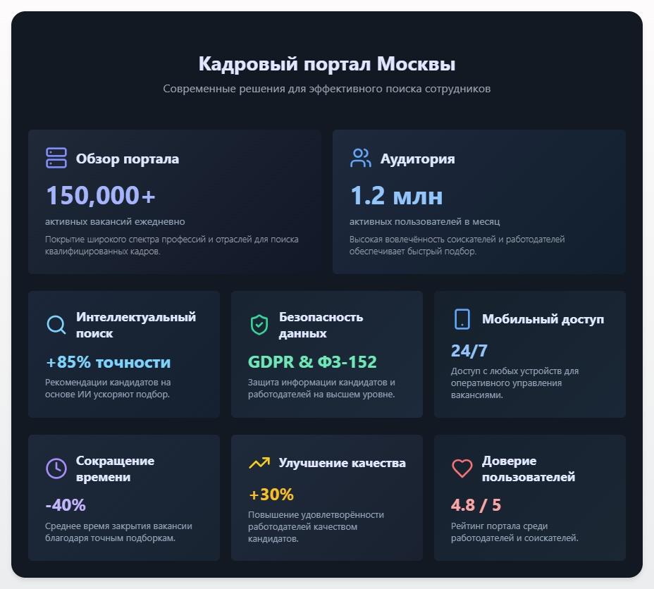 схема Кадровый портал Москвы по поиску сотрудников