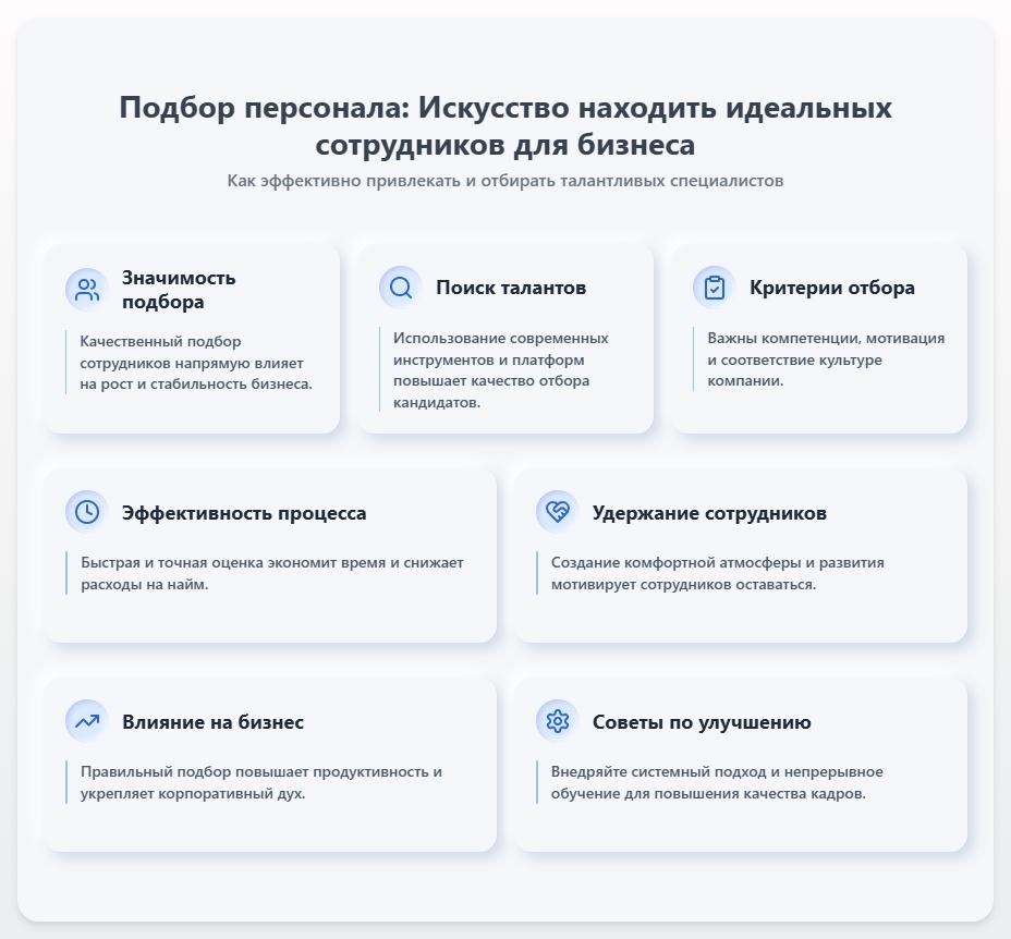 схема Подберём персонал: Искусство находить идеальных сотрудников для вашего бизнеса