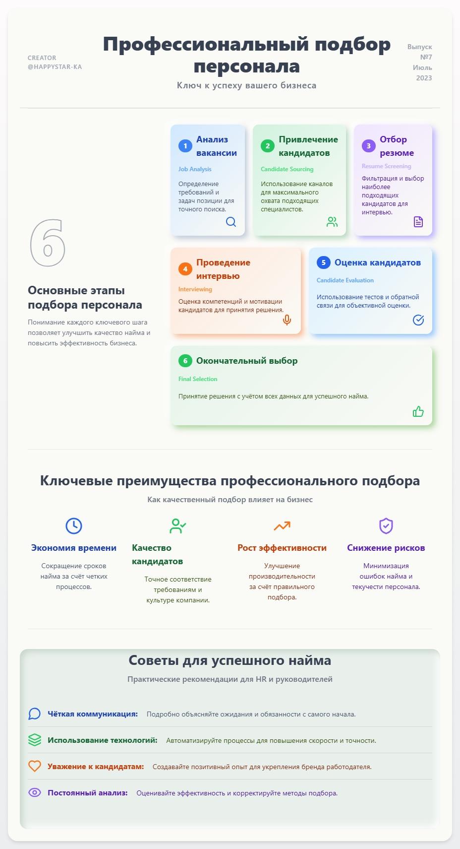 схема Профессиональный подбор персонала