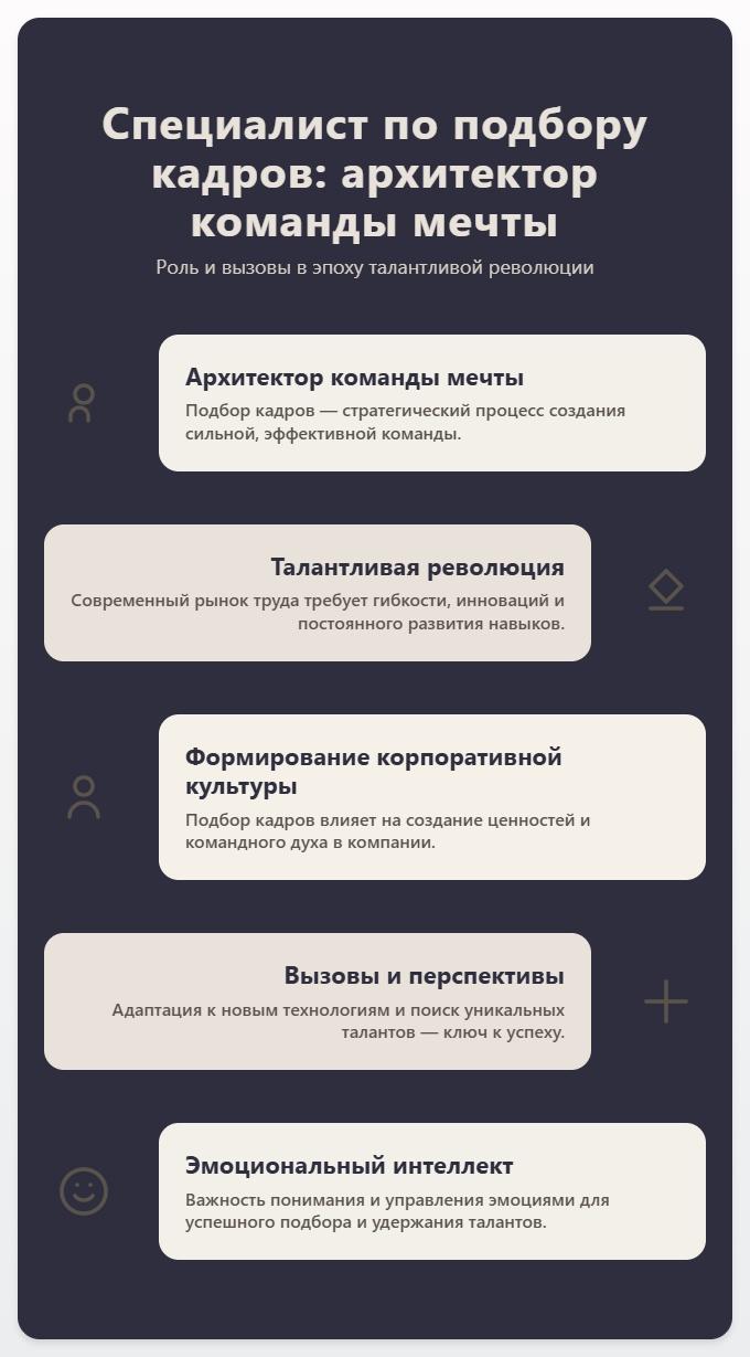 схема Специалист по подбору кадров