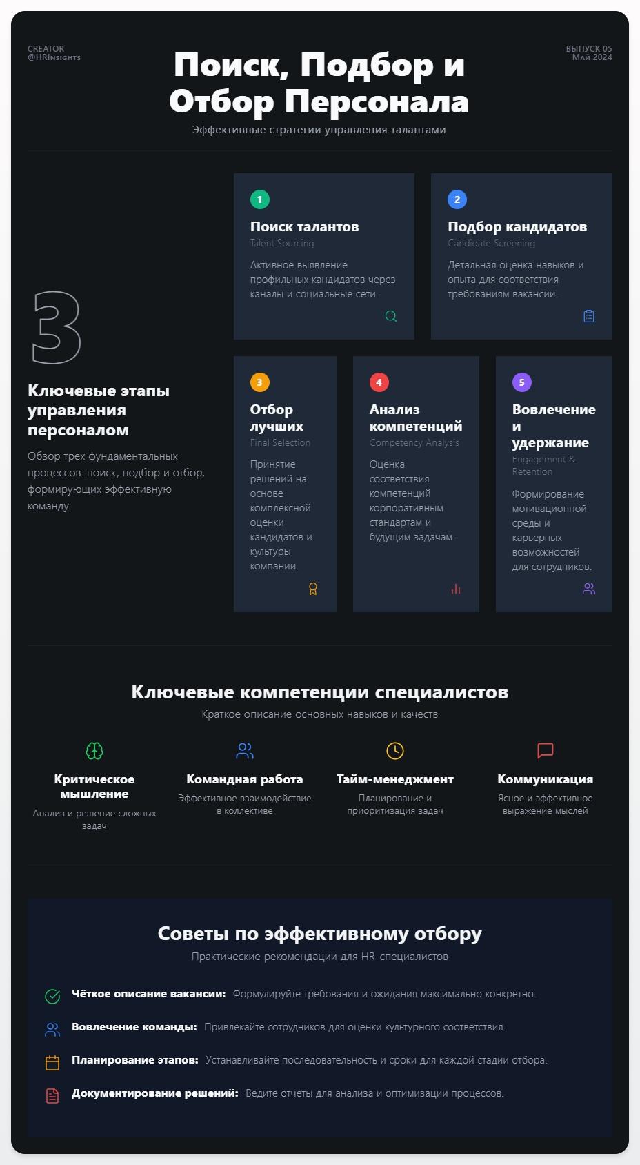 схема Поиск, Подбор и Отбор Персонала