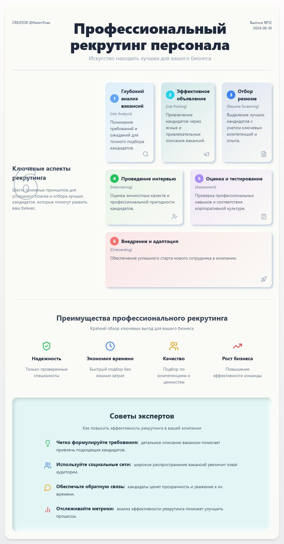 схема Профессиональный рекрутинг персонала