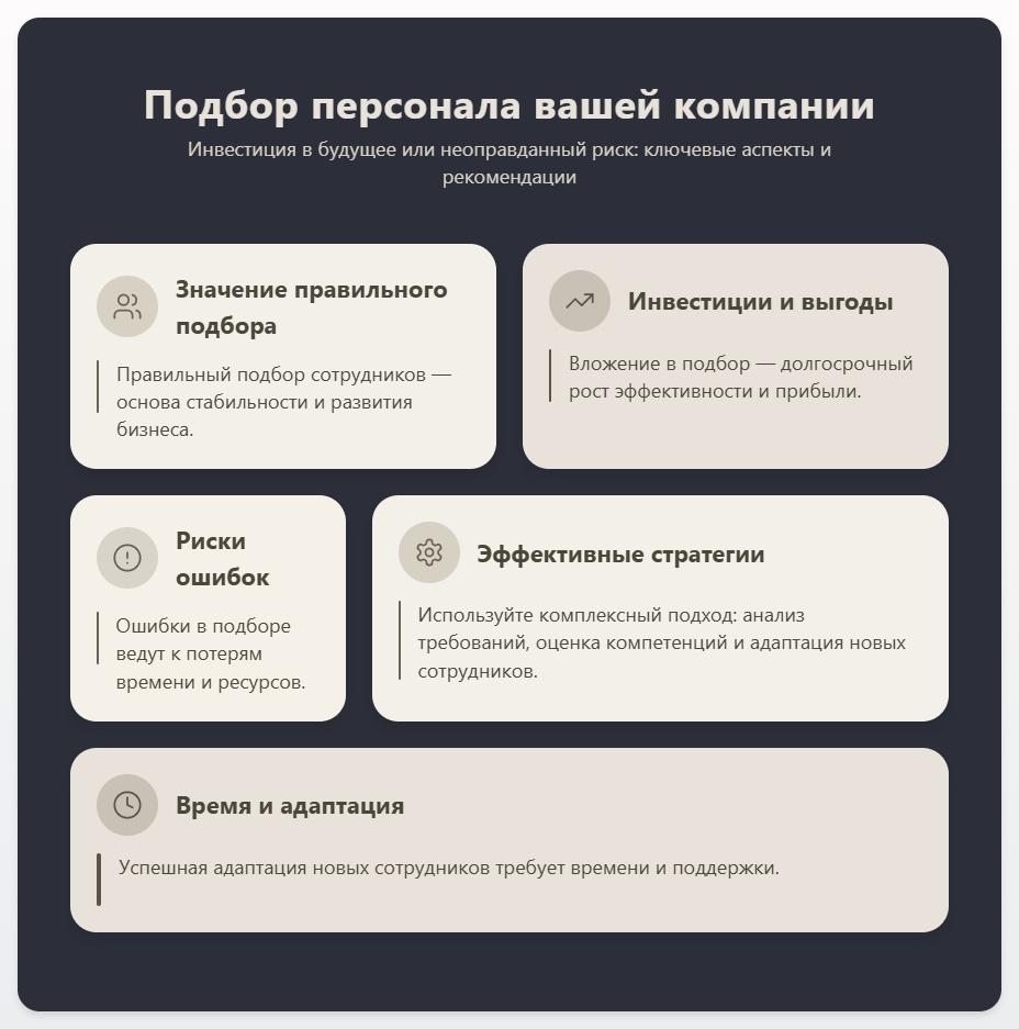 схема Подбор персонала вашей компании