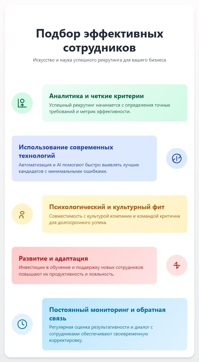 схема Подбор эффективных сотрудников