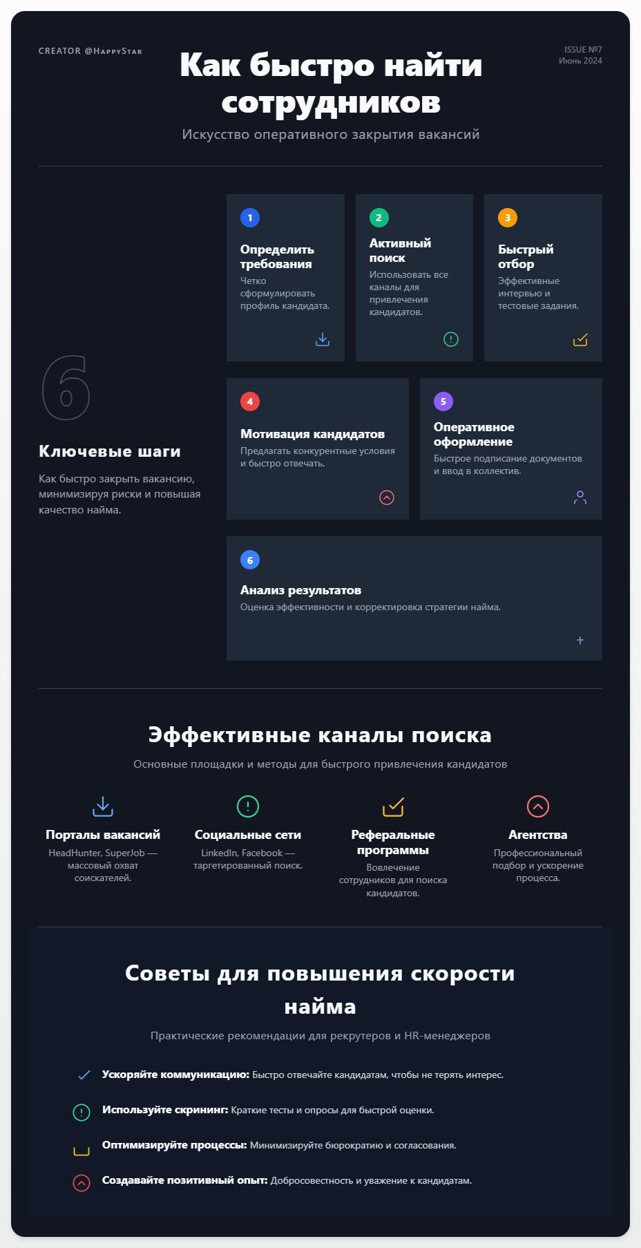 схема Как быстро найти сотрудников