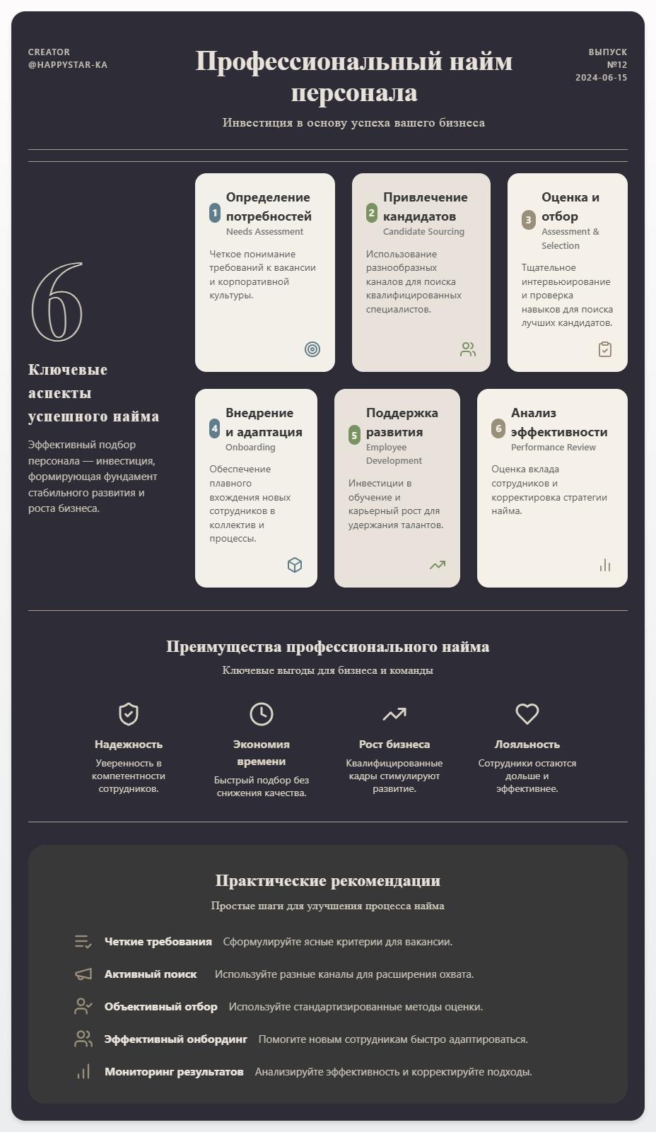 схема Профессиональный найм персонала