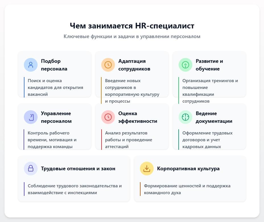 схема Чем занимается HR-специалист
