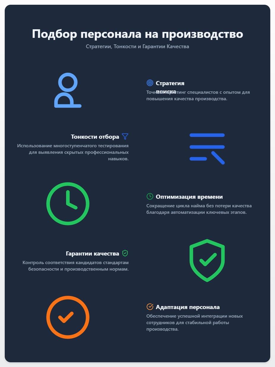 схема Подбор персонала на производство