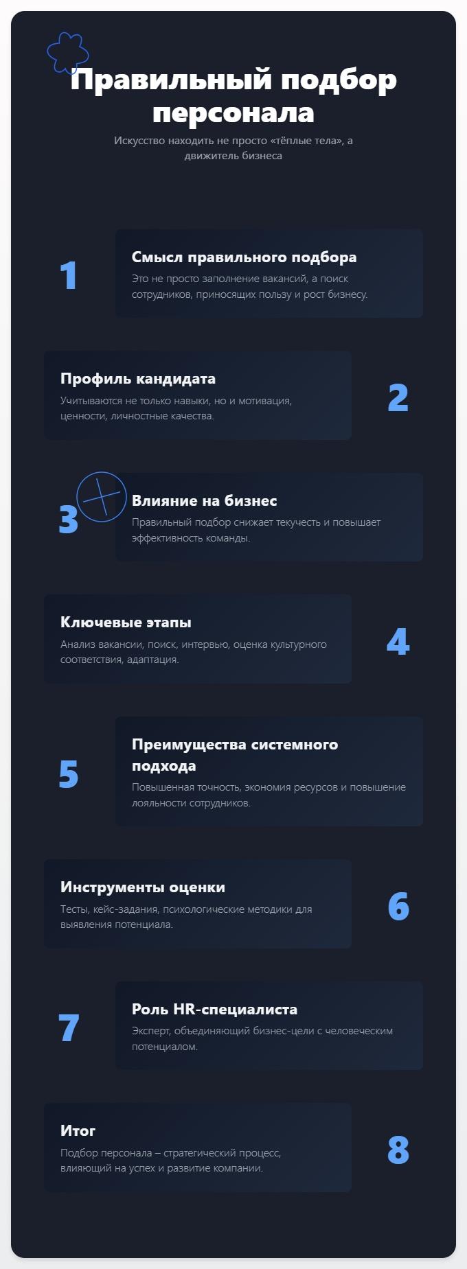 схема Правильный подбор персонала