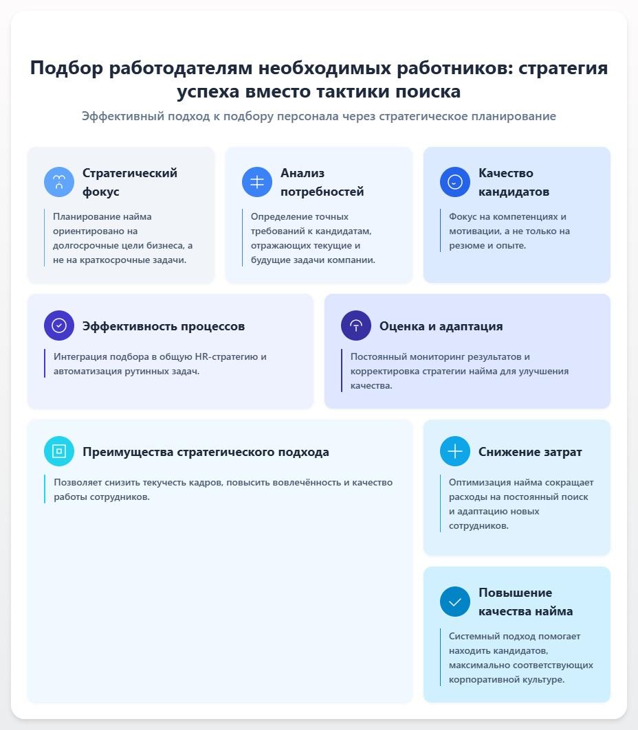 схема Подбор работодателям необходимых работников