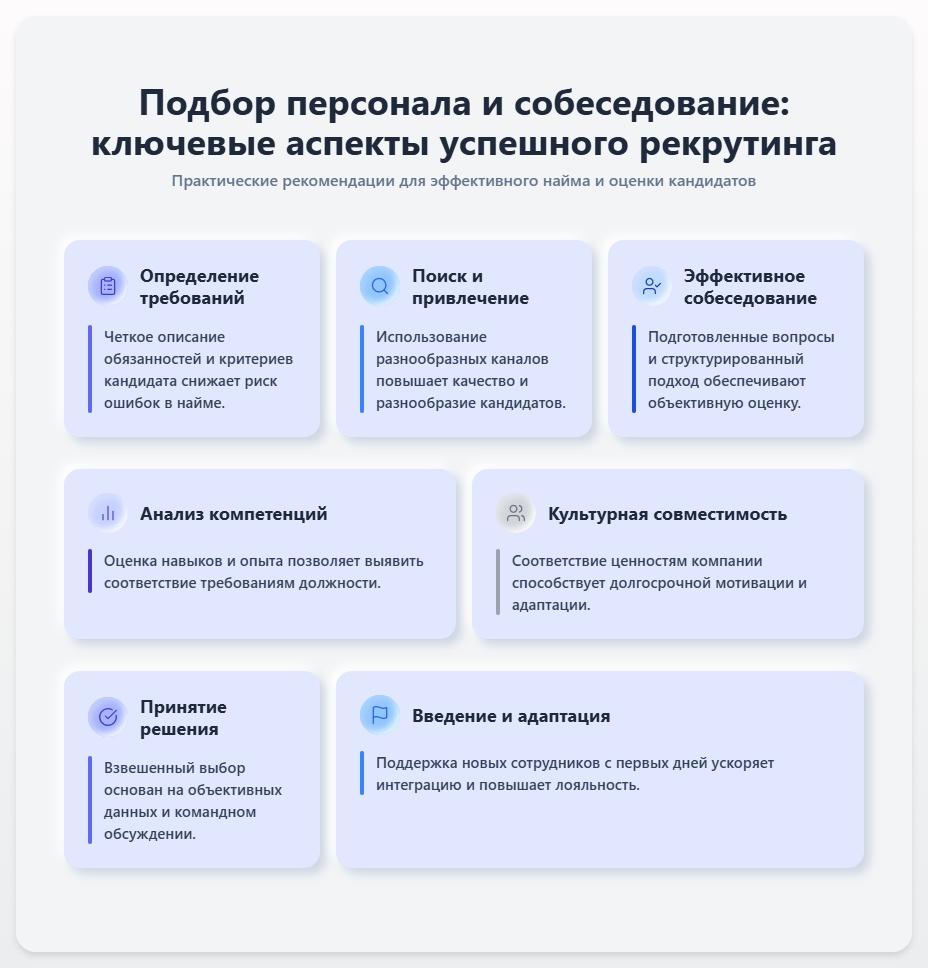 схема Подбор персонала и собеседование