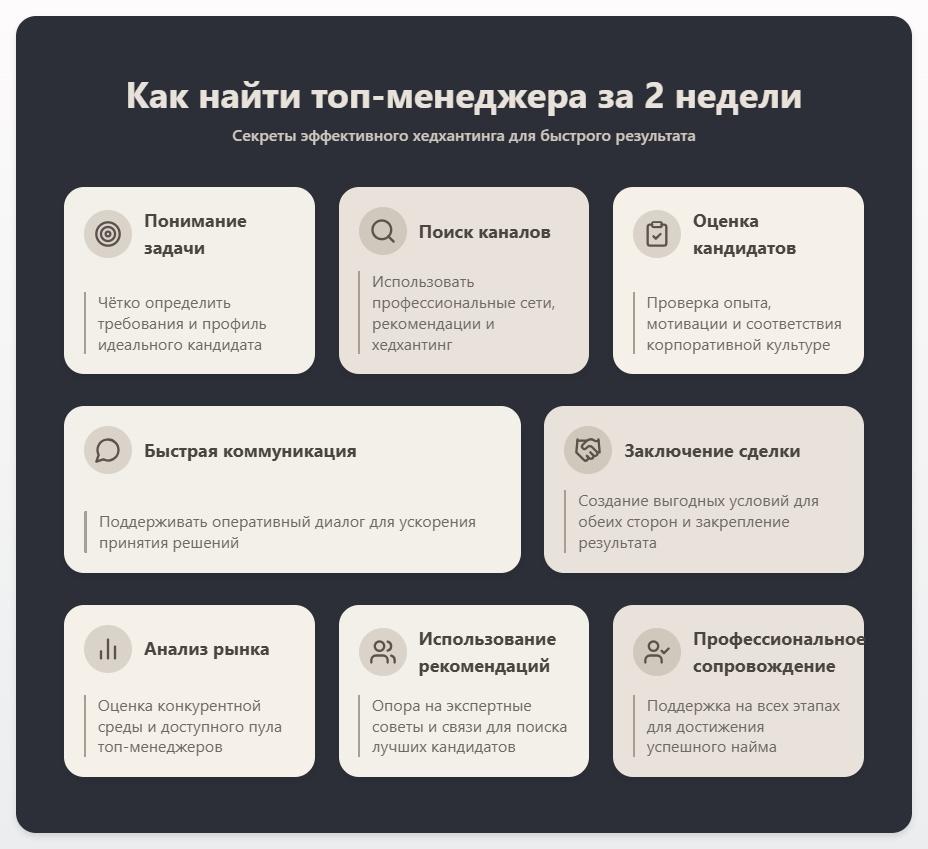 схема Как найти топ-менеджера за 2 недели: секреты хедхантинга