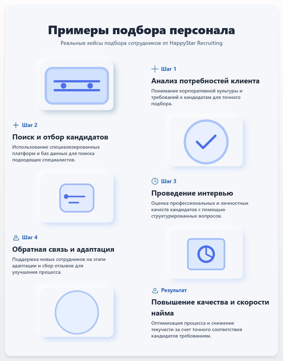 схема Примеры подбора персонала