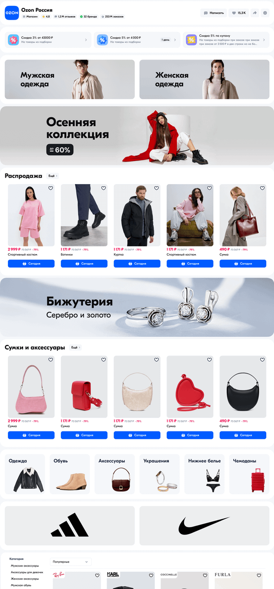 Работы по оформлению магазина на Озон