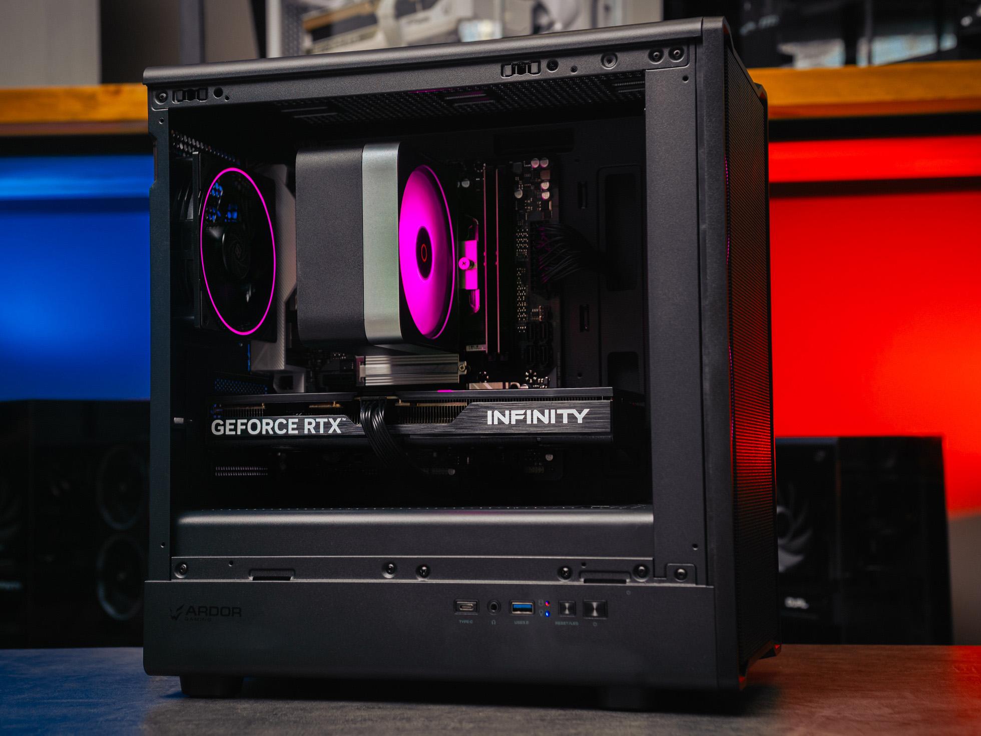 Мощный игровой компьютер в корпусе AOC CG389 Black  на базе процессора Ryzen 5 7500F + RTX 5060 TI