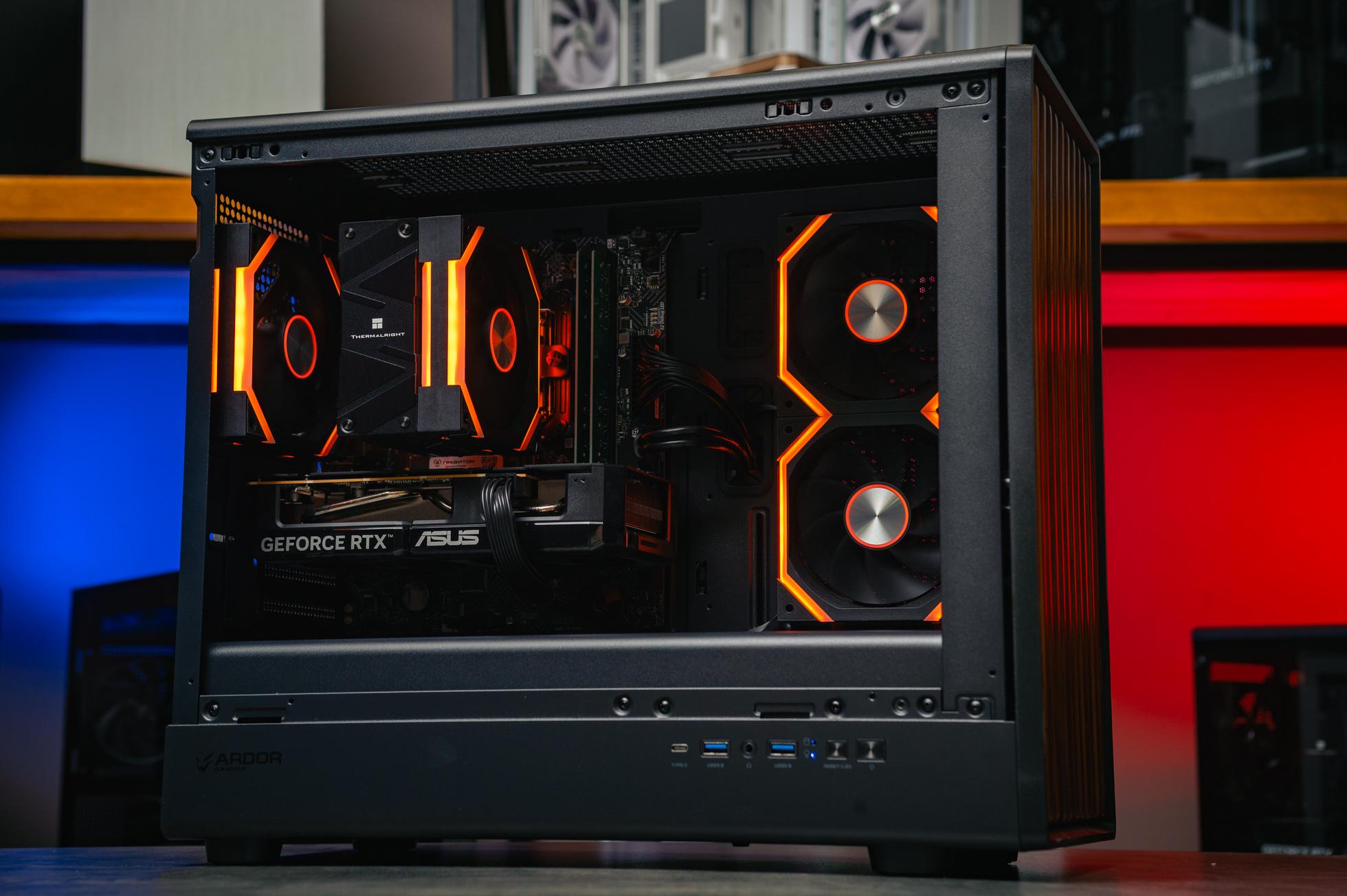 Игровой компьютер в корпусе Ginzzu V120 Black на базе процессора Intel core i5 -13400F и видеокартой RTX 4060 Ti в Custom shop