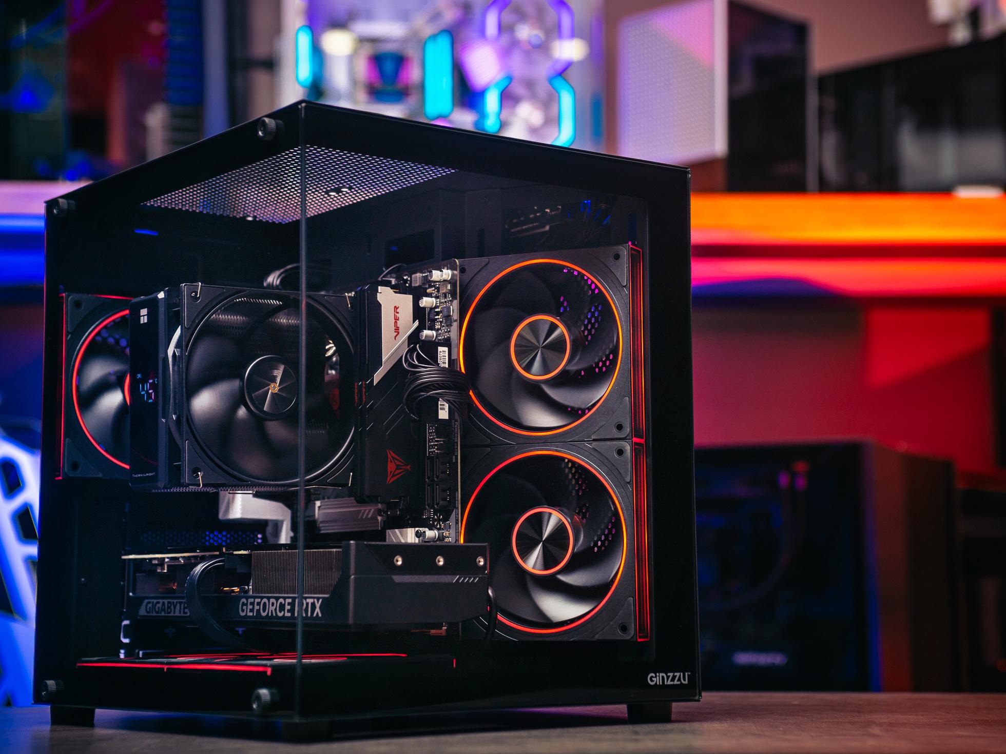 Мощный игровой компьютер в корпусе AOC CG389 Black  на базе процессора Ryzen 5 7500F + RTX 5070