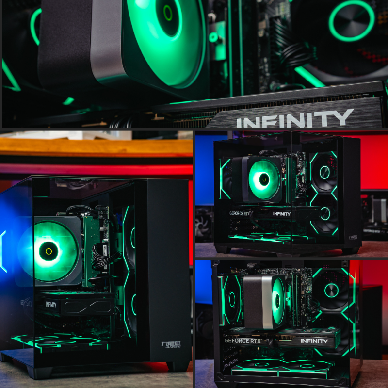 Игровой компьютер в корпусе Ginzzu Black на базе процессора Intel core i5 -14400F и видеокартой RTX 4060 Ti в Custom shop
