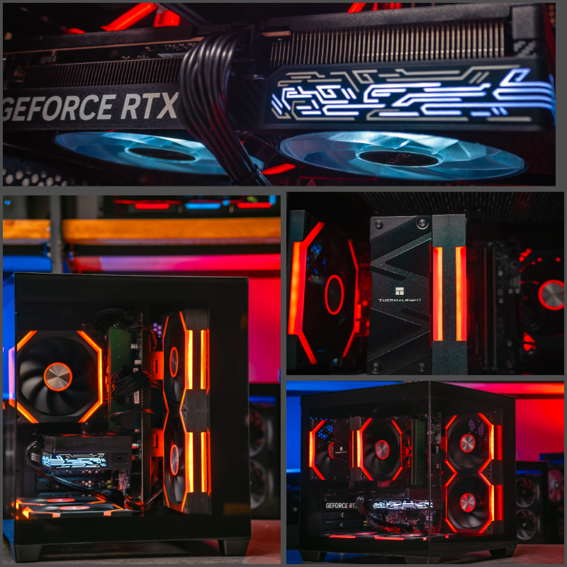 Игровой компьютер в корпусе Ginzzu Black на базе процессора Intel core i5 -14400F и видеокартой RTX 4060 Ti в Custom shop