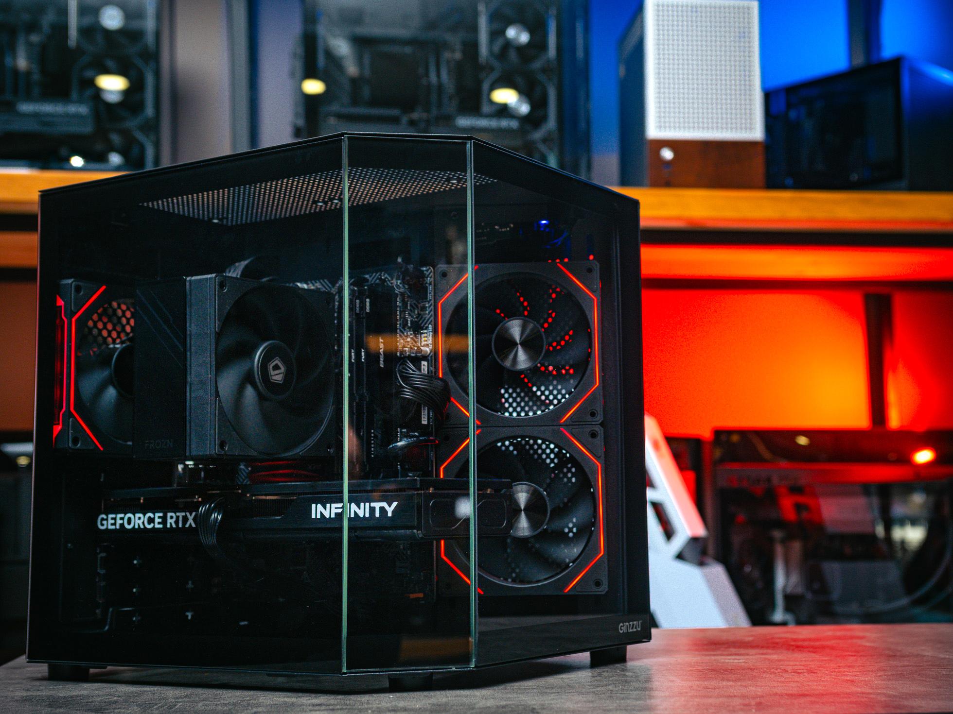 Игровой пк в корпусе Ginzzu  на базе процессора Intel Core i5 14400F + RTX 5060Ti 16Gb