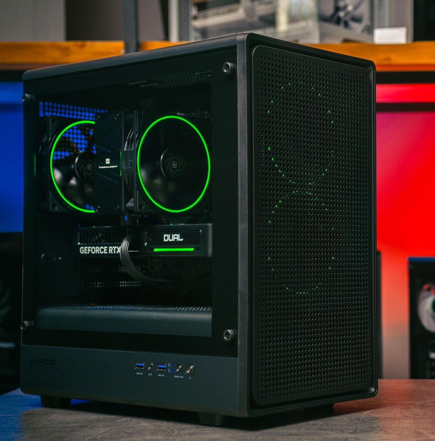 Игровой компьютер в корпусе Ginzzu Black на базе процессора Intel core i5 -14400F и видеокартой RTX 4060 Ti в Custom shop