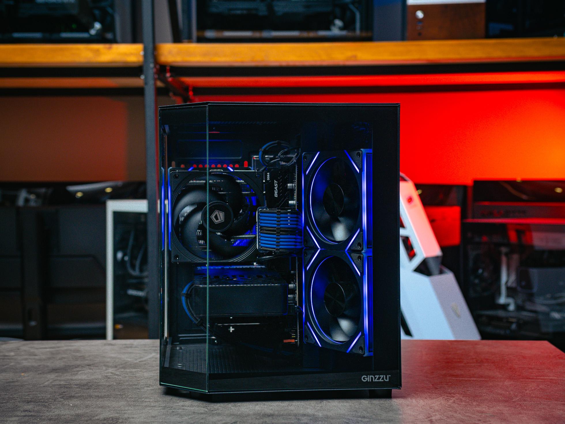 Игровой пк в корпусе Ginzzu v100 на базе процессора Intel Core i5 14400F + RTX 5060 