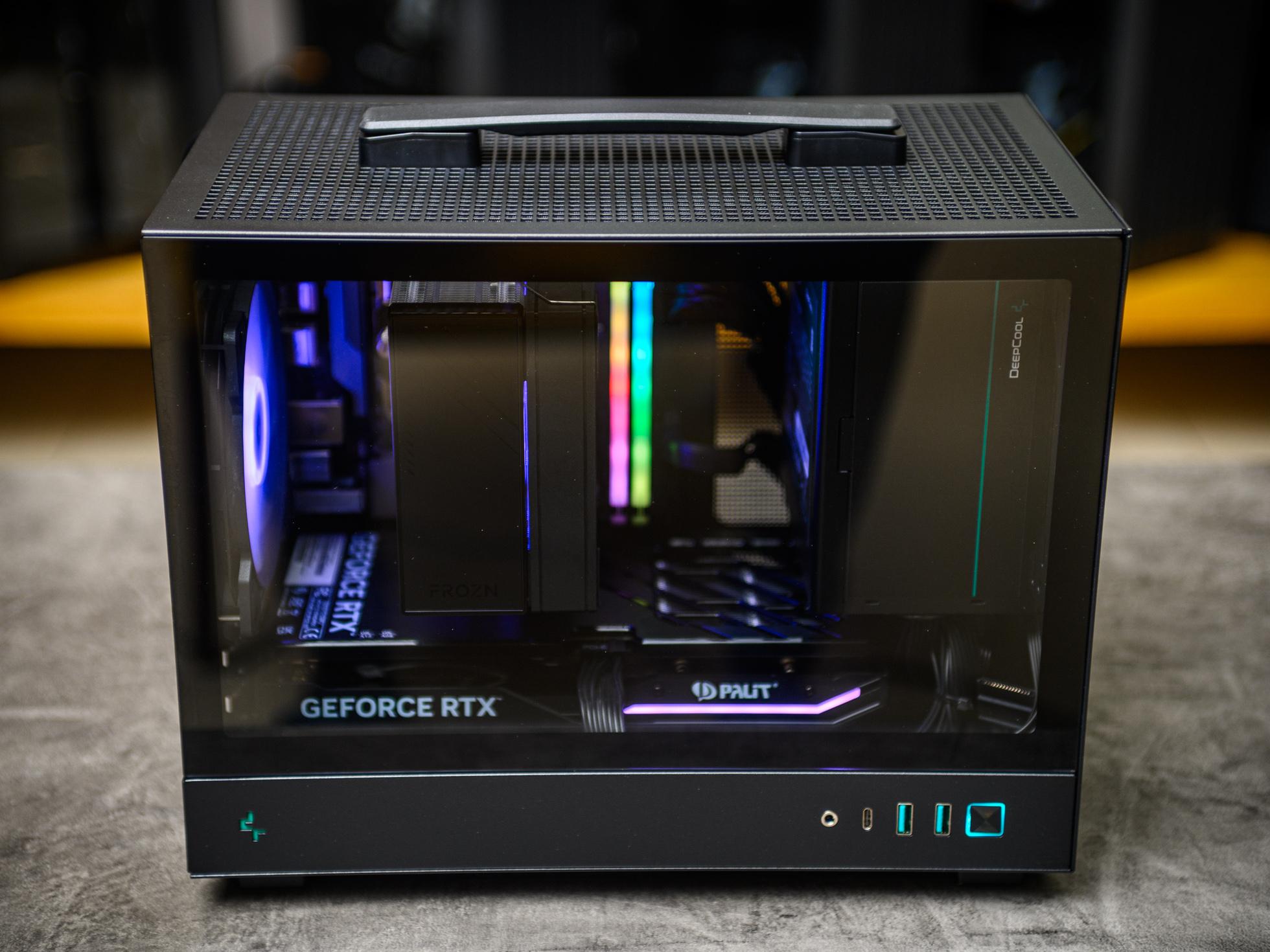 Мини игровой компьютер в корпусе DeepCool CH160 Black  на базе процессора Ryzen 5500 и с видеокартой RTX 4060